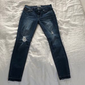 Hudson Mid-Rise Raw Skinny Jeans